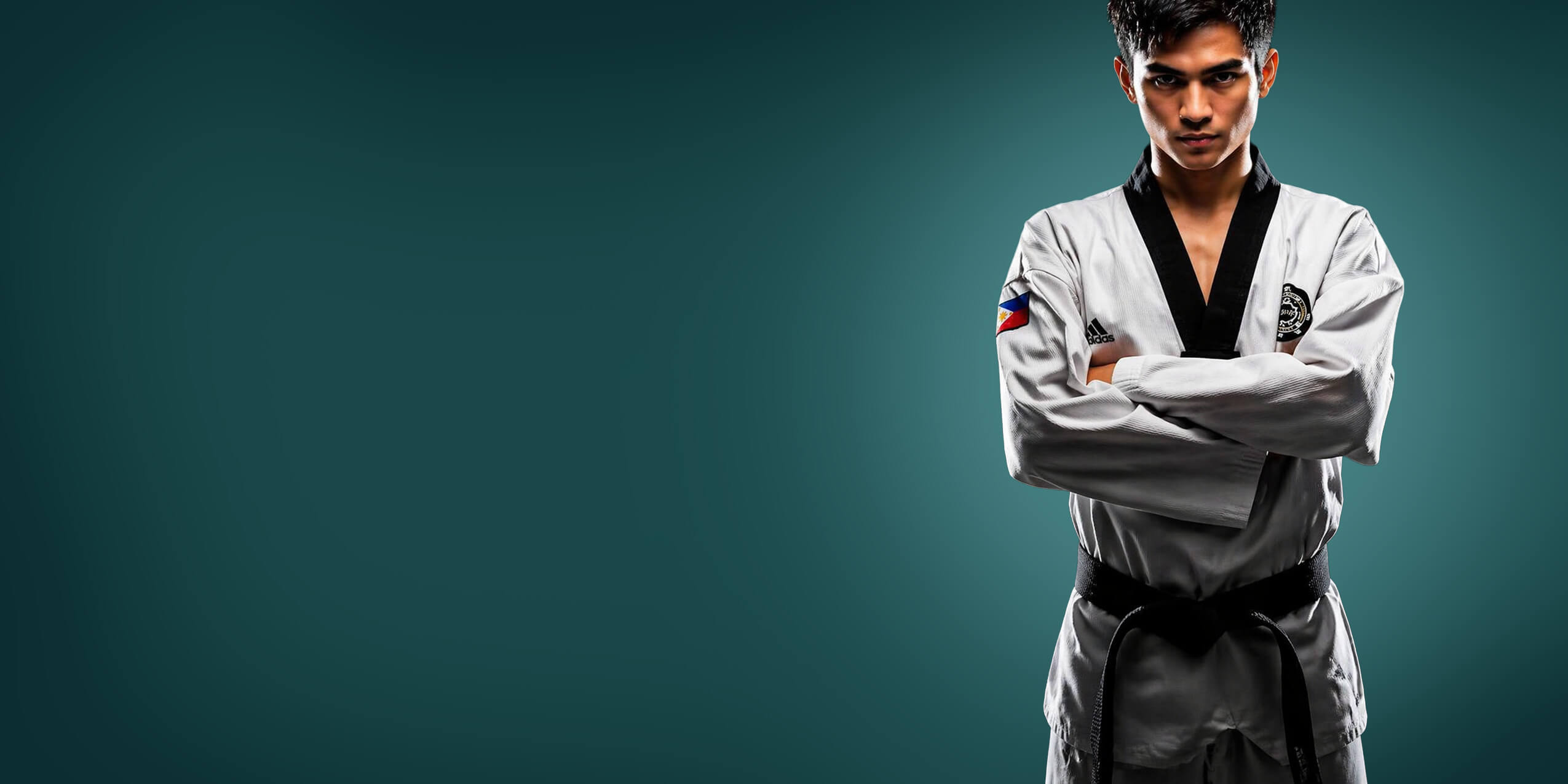 Taekwondo athlete in uniform